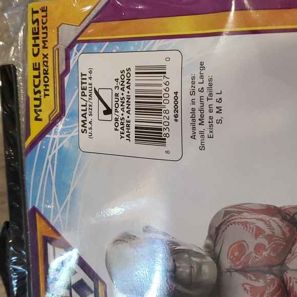 MARVEL Guardians of the Galaxy Drax Costume Size 4-6 Small - Picture 3 of 4
